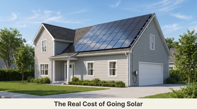 Grid-tied solar installation on a residential home