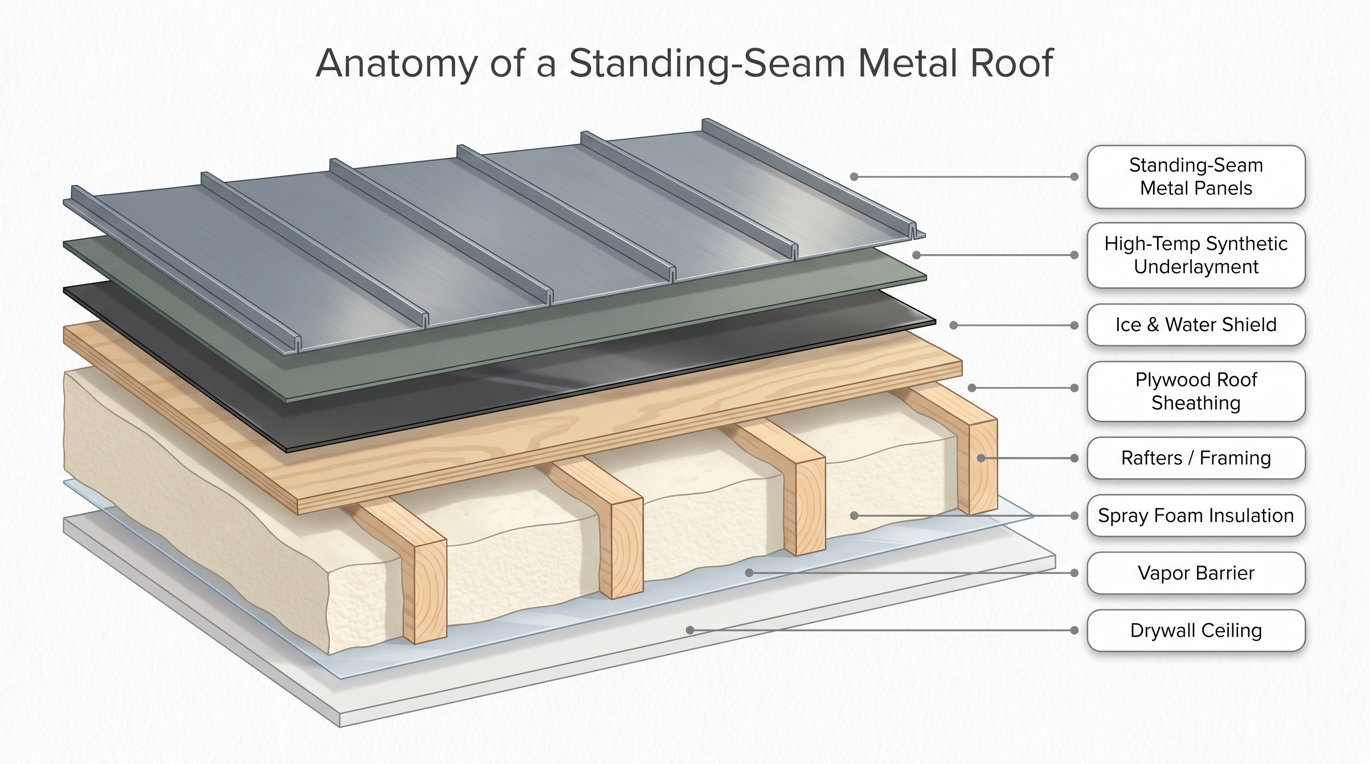 Standing seam metal roof